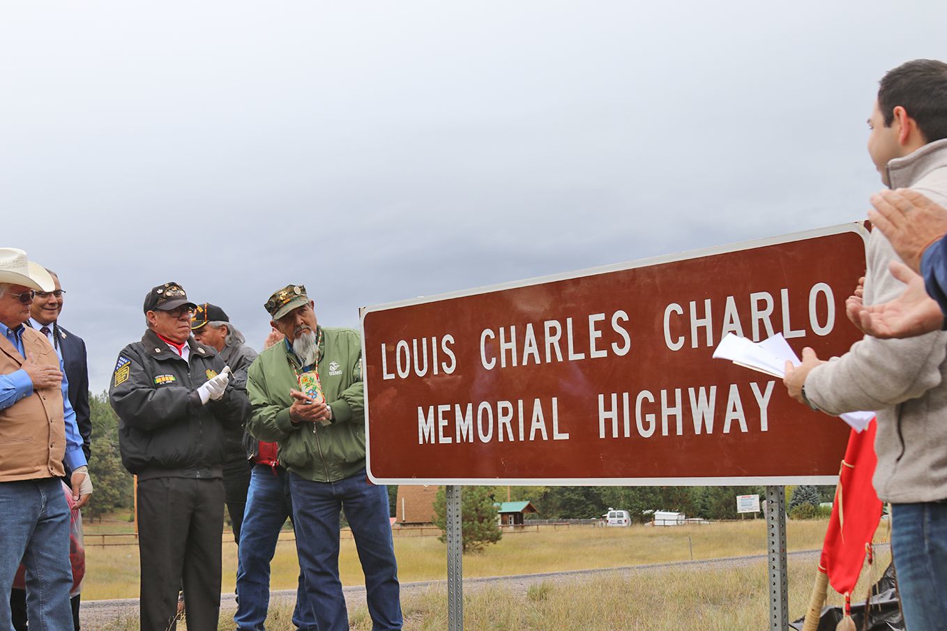 Louis Charles Charlo Memorial Highway sign